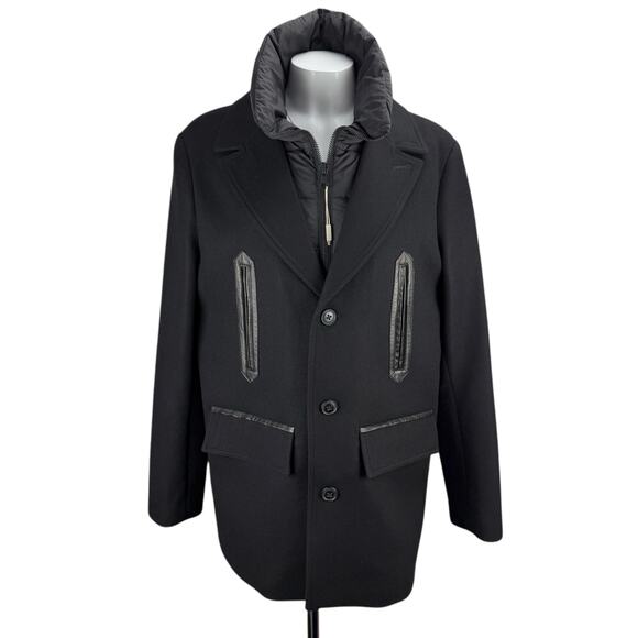 Soia & Kyo Other - SOIA & KYO Men's Wool Blend Lamskin Leather Gordan Jacket Sz Medium Black